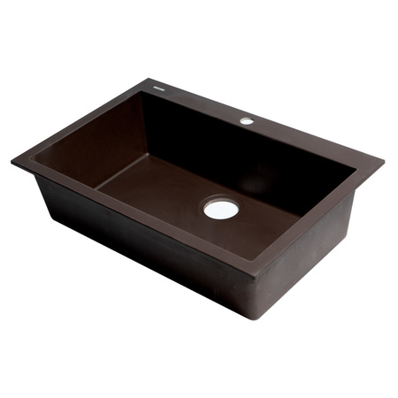 ALFI BRAND Chocolate 30" Drop-In Sgl Bowl Granite Composite Kitchen Sink AB3020DI-C